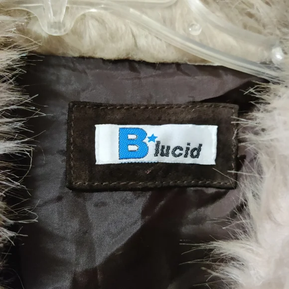 Vintage Brown Leather Jacket with Plush Cream Fur Collar - Picture 4 of 16